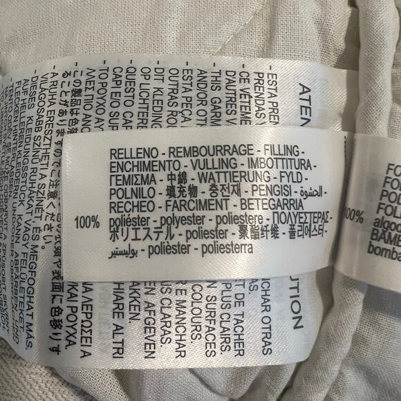 Zara Cream Colored Padded Quilted Jacket Size XL - Picture 7 of 9